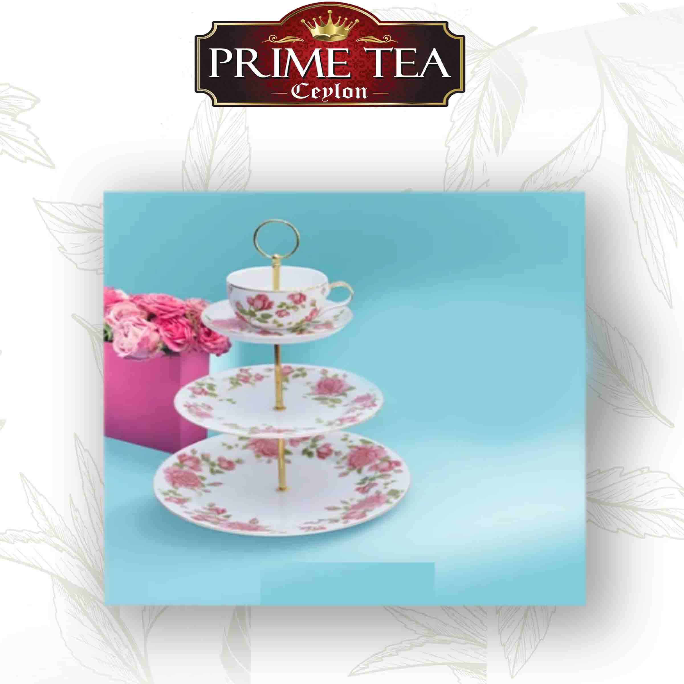 Pink Garden Cosmiya Porcelain Cake Stand