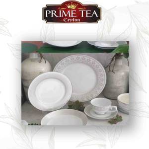 Dilini Platinum Translucent Porcelain 20pcs set includes Cups & Saucers