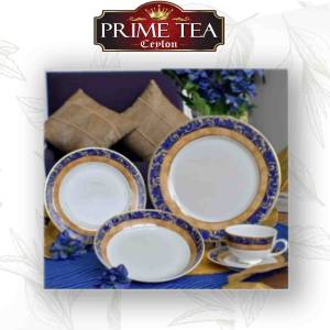 Liya Blue Translucent Porcelain 20 pcs set includes Cups & Saucer