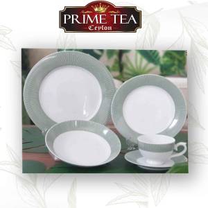 Smart Dark Green Translucent Porcelain 20 pcs set includes Cups & Saucers
